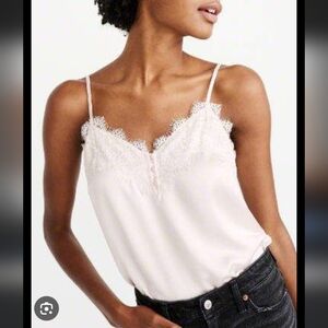 Abercrombie & Fitch Cream Lace Satin Camisole